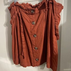 Button Up Belted Skirt